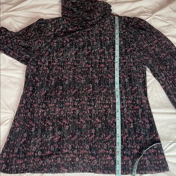 NWOT Sanctuary Night Dream Metallic Black Floral High-Neck Turtleneck Top - Picture 13 of 14